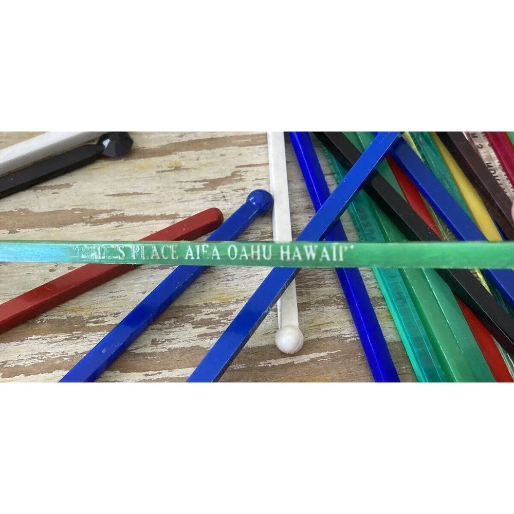 Vintage plastic cocktail bar restaurant hotel swizzle stick stirrers 1950s 1960s